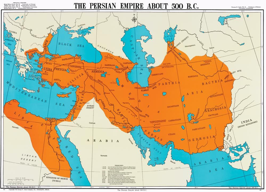 Det Persiske Imperium ca. 500 f.v.t. Israel - ung og ældgammel. Israel-Info