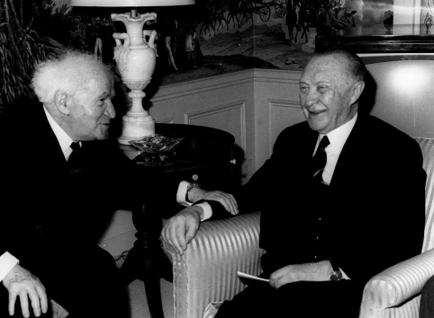 David Ben Gurion og Konrad Adenauer mødes i New York i 1960